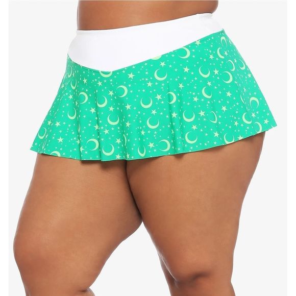 Sailor Moon Sailor Jupiter Cosplay Skirted Swim Bottoms Plus Size 2 - Picture 2 of 10